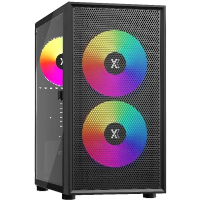 Корпус XASTRA A305M 3ARGB Black (A305M-2FC14A-1FC12A-D) mATX/​Mesh  tempered glass 2x140mm + 1x120mm ARGB PWM fans Door
