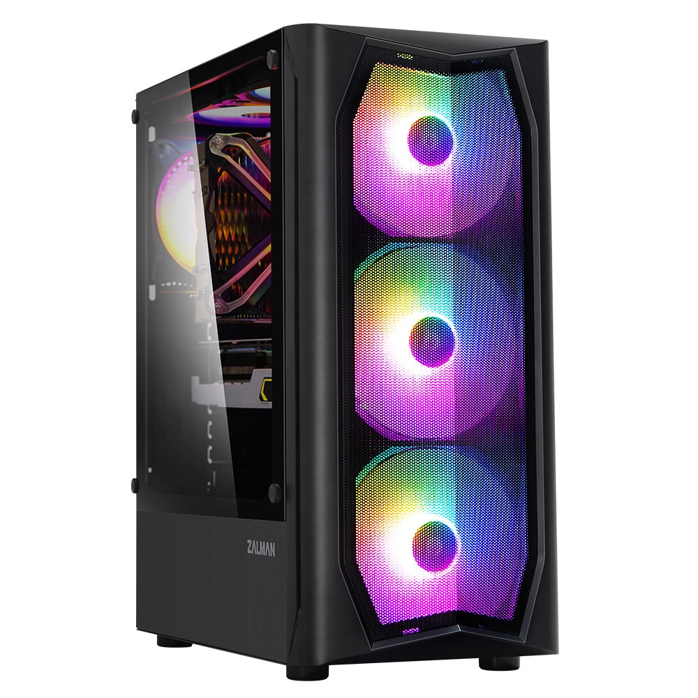 Корпус ZALMAN Miditower N4 (2xUSB + USB 3.0, 2xAudio, (3x120мм + 3x140мм) FAN, боковое окно, ATX, без БП)