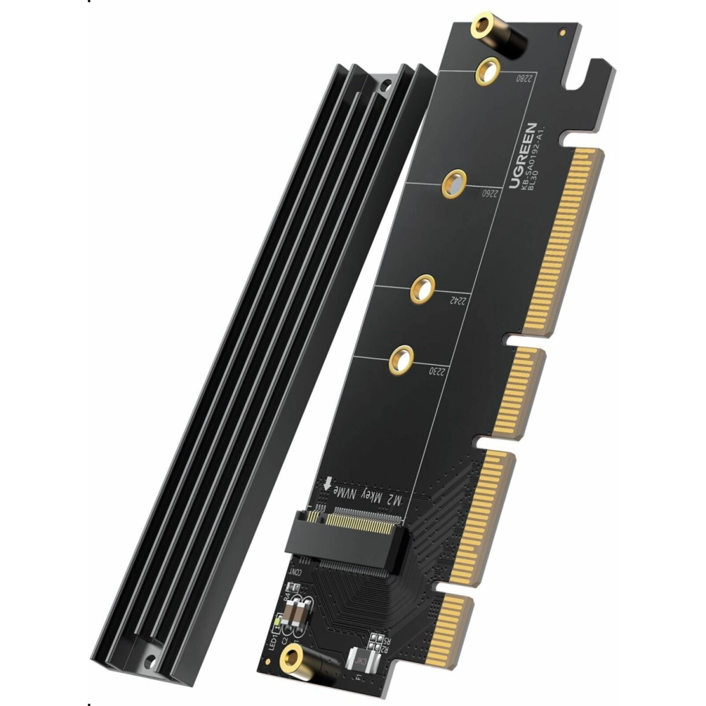 Контроллер UGREEN CM465 (30715) PCIe 4.0(16×) to M.2 NVMe Expansion Card Black