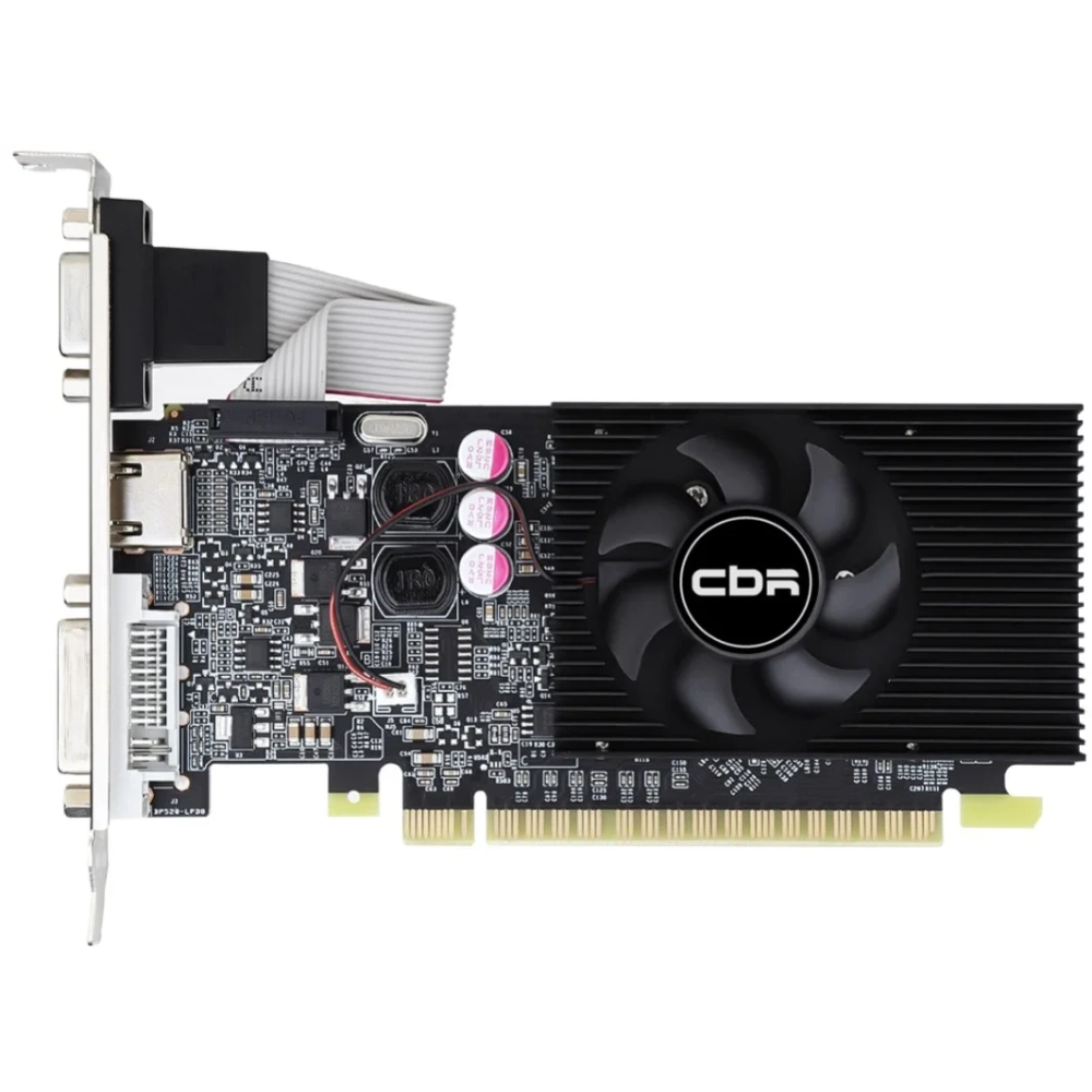 Видеокарта CBR GT610 2G (VGA-STX610-2G-RTL), 64BIT, DDR3, 700Mhz, 29W (DVI/​HDMI/​CRT)