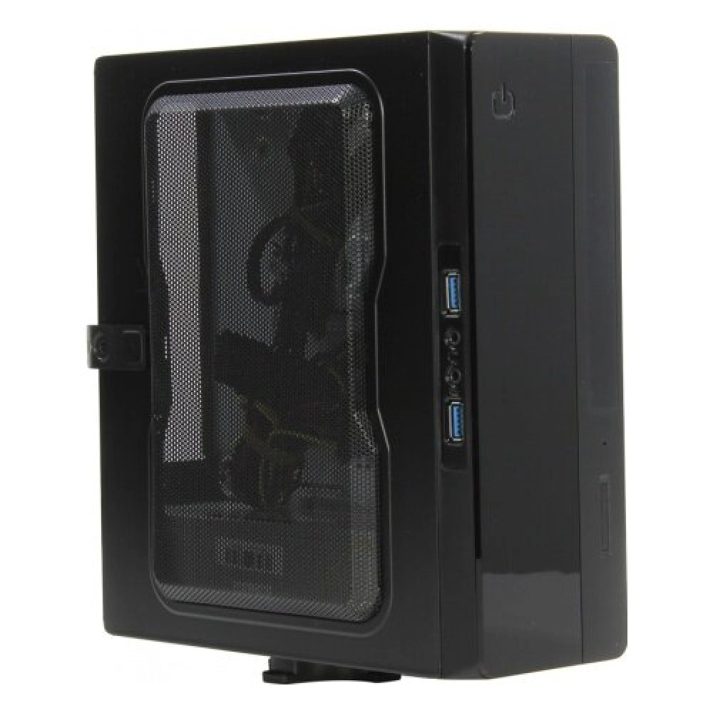 Корпус POWERMAN EQ101 (6117414) Desktop /​ SFF, mini-ITX, 200W PM-200ATX, USB3.0x2 + Audio, черный