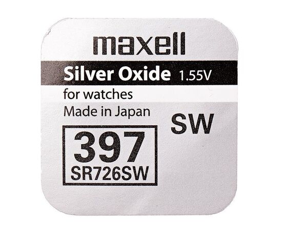 Элемент серебряно-цинковый Maxell 397, SR726W (10) (100) .. (17378) 