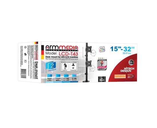  Кронштейн для мониторов Arm Media LCD-T43 черный 