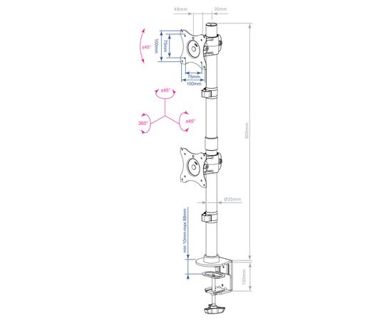  Кронштейн для мониторов Arm Media LCD-T43 черный 