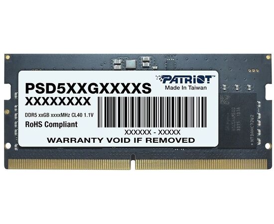  ОЗУ Patriot CL40 (PSD516G480081S) DDR5 16Gb 4800MHz RTL PC5-38400SO-DIMM 260-pin 1.1В dual rank 