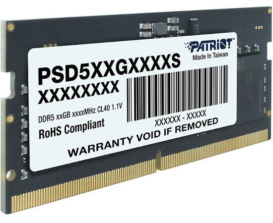  ОЗУ Patriot CL40 (PSD516G480081S) DDR5 16Gb 4800MHz RTL PC5-38400SO-DIMM 260-pin 1.1В dual rank 