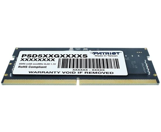  ОЗУ Patriot CL40 (PSD516G480081S) DDR5 16Gb 4800MHz RTL PC5-38400SO-DIMM 260-pin 1.1В dual rank 