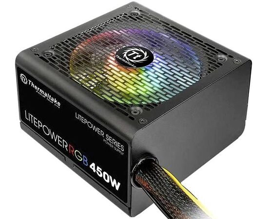  Блок питания Thermaltake ATX 450W Litepower RGB 450 (24+4+4pin) APFC PPFC 120mm fan color LED 4xSATA RTL 
