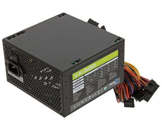  Блок питания Aerocool VX Plus 500, 500W,ATX v2.3 Haswell, fan 12cm, 500mm cable, power cord, 20+4P, 4+4P, PCIe 6+2P x1, PATA x3, Sata x3, FDD 