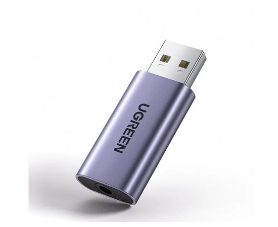  Аудио адаптер UGreen CM383 (80864) USB 2.0 to 3.5mm Audio Adapter серый 