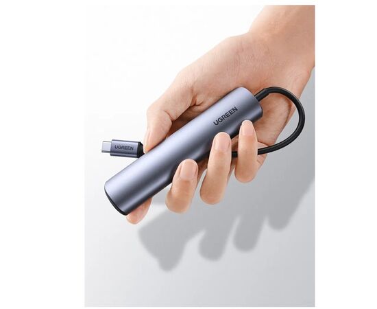  Адаптер UGreen CM417 (20197) USB-C to 4*USB 3.0+HDMI Adapter серый 