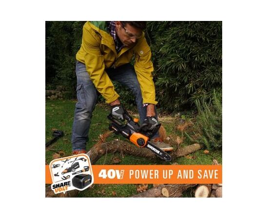  Пила цепная аккумуляторная WORX WG384E.9 40V без акк и з/у 