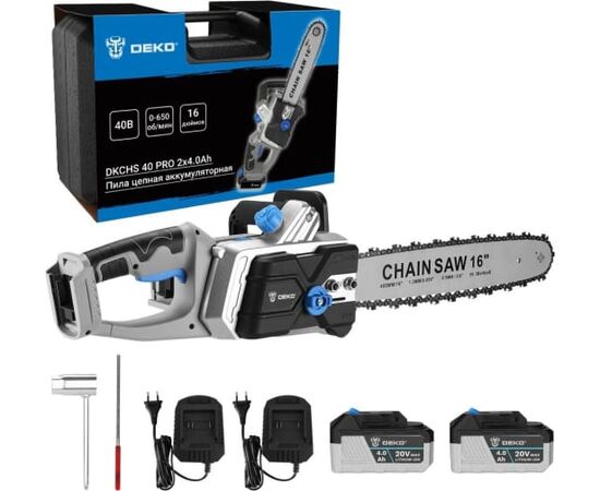  Пила цепная DEKO DKCHS 40 Pro 063-4357 с акк и ЗУ 