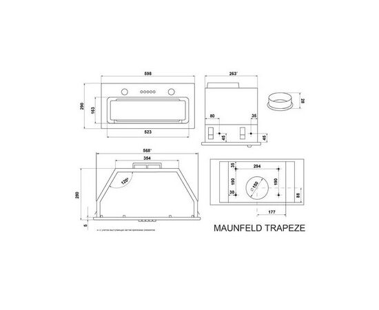  Вытяжка MAUNFELD Trapeze 603EM черный 