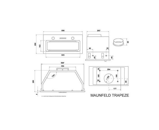  Кухонная вытяжка MAUNFELD Trapeze 603EM белый 