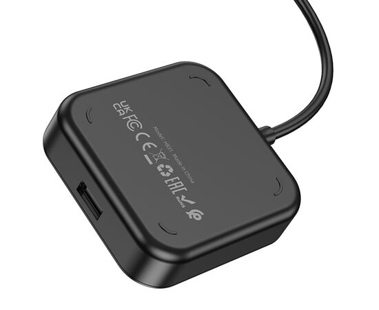  USB HUB разветвитель HOCO HB31 Easy 4 в 1 Type-C (m) - 4xUSB2.0 (f), 20 см, черный 