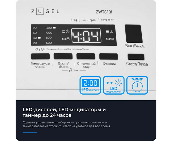  Стиральная машина ZUGEL ZWT813I Inverter 