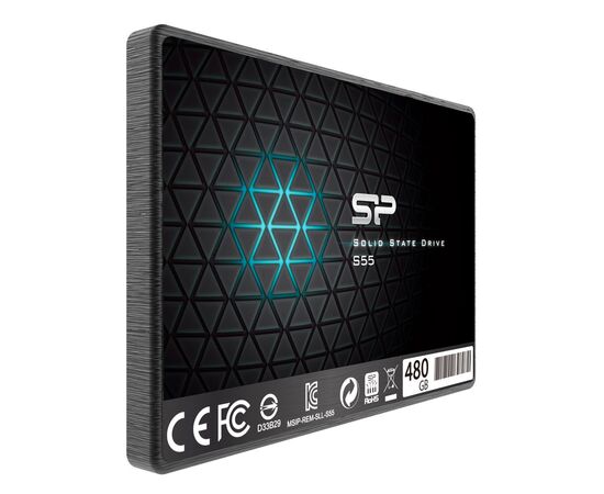  SSD 2.5" 480GB SATA3 Silicon Power Slim S55, Box (SP480GBSS3S55S25) (7 mm, TLC, Phison PS3108-S8, R/W: up to 560/530MB/s, MTBF: 1500000 hrs) 