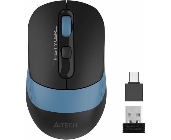  Мышь A4Tech Fstyler FG10CS Air (FG10CS Air ASH Blue) черный/синий оптическая 2000dpi silent беспроводная 