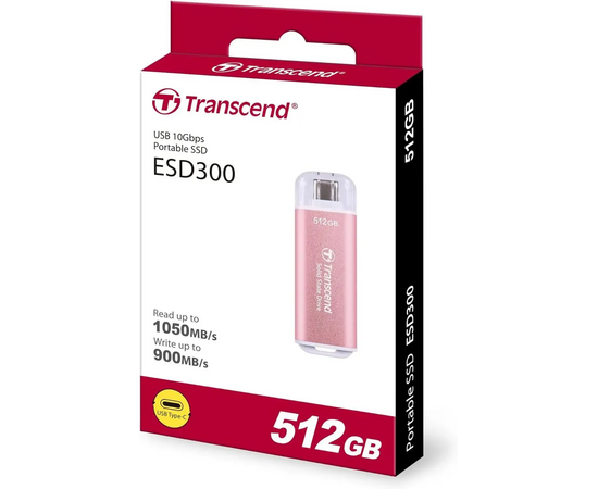  SSD Transcend ESD300 TS512GESD300P, 512ГБ, розовый 