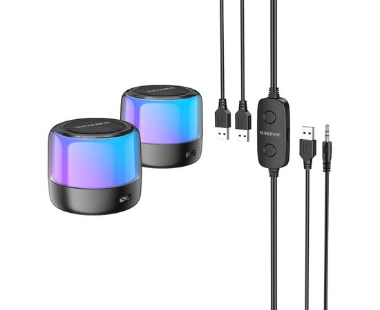  Портативная колонка BOROFONE BP12 Colorful 2шт, Bluetooth, 1.36 м, черный 