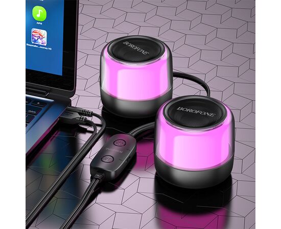  Портативная колонка BOROFONE BP12 Colorful 2шт, Bluetooth, 1.36 м, черный 