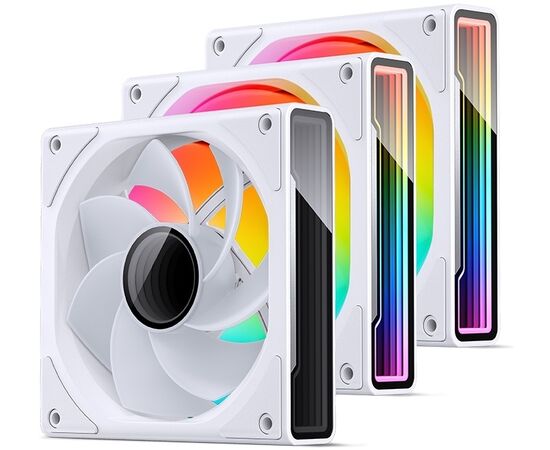  Вентилятор JONSBO ZK-120WR(3 in 1) White 120х120х25мм Reverse (ARGB LED, 800-1800об/мин, белый) Retail 