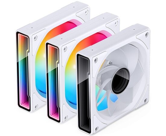  Вентилятор JONSBO ZK-120WR(3 in 1) White 120х120х25мм Reverse (ARGB LED, 800-1800об/мин, белый) Retail 