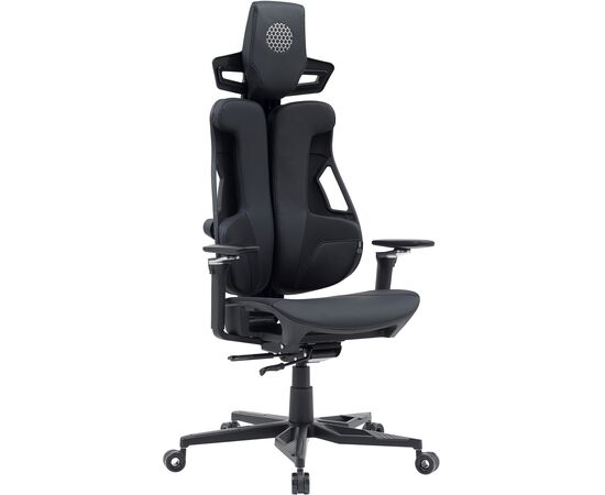  Кресло Cactus CS-CHR-DUO-BBK черный кожзам с подголов. крестов. алюминий 