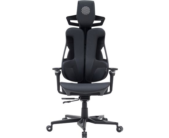  Кресло Cactus CS-CHR-DUO-BBK черный кожзам с подголов. крестов. алюминий 