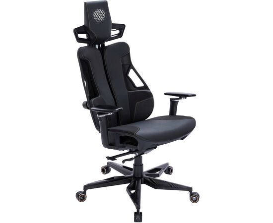  Кресло Cactus CS-CHR-DUO-BBK черный кожзам с подголов. крестов. алюминий 