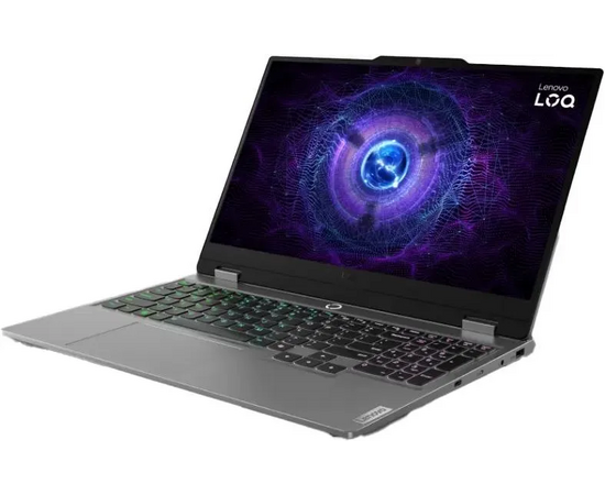  Ноутбук LENOVO LOQ 15IAX9 (83GS00EKRK) 15.6" 1920x1080/Intel Core i5 12450HX/RAM 24Гб/SSD 512Гб/RTX 4060 6Гб/EngRus/DOS серый 2.38 кг 