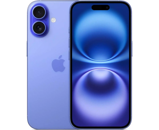  Смартфон Apple iPhone 16 MYDU3J/A 128Gb ультрамарин 3G 4G 1Sim 6.1" 1179x2556 iOS 18 48Mpix 802.11 a/b/g/n/ac/ax/be NFC GPS Protect 