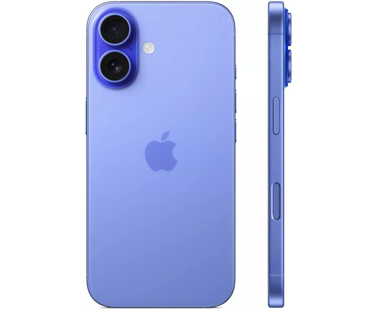  Смартфон Apple iPhone 16 MYDU3J/A 128Gb ультрамарин 3G 4G 1Sim 6.1" 1179x2556 iOS 18 48Mpix 802.11 a/b/g/n/ac/ax/be NFC GPS Protect 