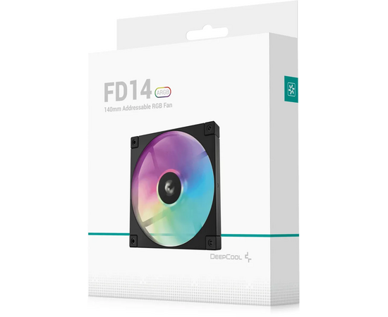  Вентилятор DEEPCOOL FD14 ARGB 140x140x25мм (PWM, ARGB, черный, 400-1650об/мин) Color BOX 
