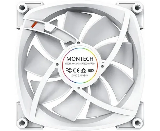  Вентилятор Montech AX140 ARGB (AX140 PWM White) 140х140x25 белый 4-pin Ret 
