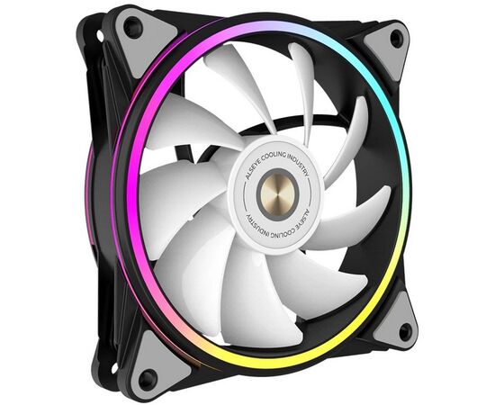  Вентилятор ALSEYE HALO PRO B-R (rubber screw) Fan 120mm, hydraulic, 800-2100rpm, max 51.87CFM, max 26dBA, ARGB. PWM, Black, RTL 