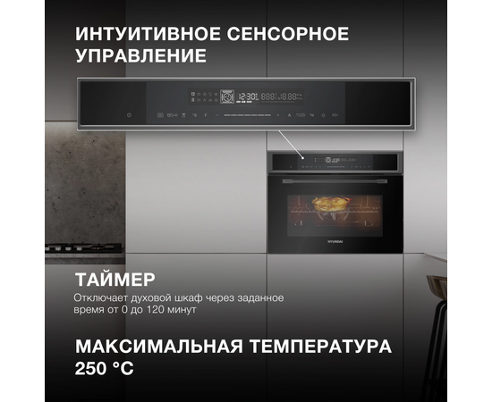  Встраиваемый духовой шкаф Hyundai HMEO 6580 DX черный электрический 