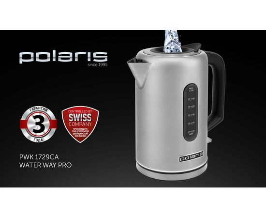  Чайник Polaris PWK-1729СA стальной (2200W, 1,7л, верх. залив, нерж.) 
