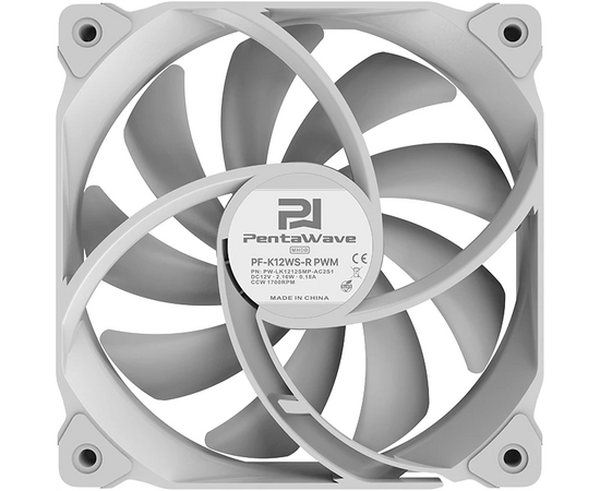  Вентилятор PentaWave PF-K12WS-R PWM / Reverse Blade /120mm 4 pin MHDB 600-1700rpm 72,6CFM 29.6dBA / White 