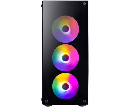  Корпус 1STPLAYER Fire Dancing V3-B (V3-B-4F1)/ATX, TG/4x120mm LED fans inc. 