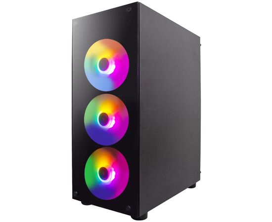  Корпус 1STPLAYER Fire Dancing V3-B (V3-B-4F1)/ATX, TG/4x120mm LED fans inc. 