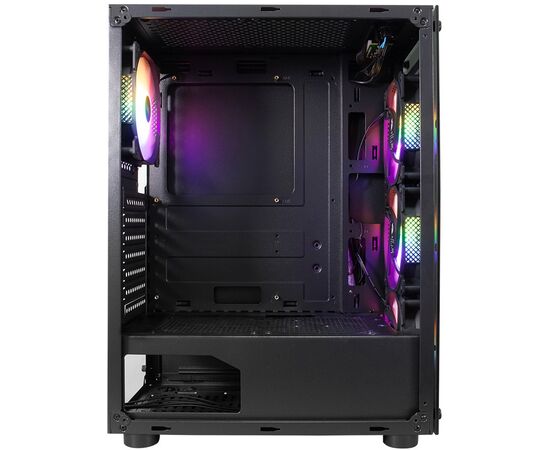  Корпус 1STPLAYER Fire Dancing V3-B (V3-B-4F1)/ATX, TG/4x120mm LED fans inc. 