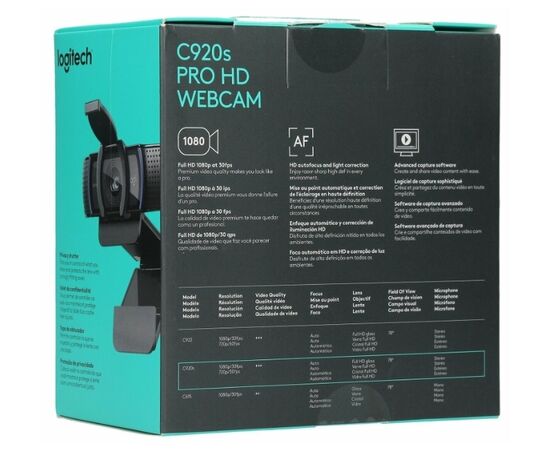  Камера Web Logitech HD Pro Webcam C920S (960-001252) черный 
