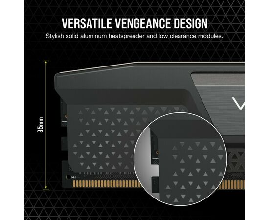  ОЗУ CORSAIR Vengeance Black (CMK32GX5M2B5600C40) 32GB U-DIMM DDR5, 5600МГц, CL40 (Kit of 2) XMP 3.0 