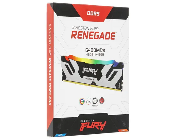  ОЗУ Kingston Fury Renegade XMP RGB KF564C32RSA-48 DDR5 48GB 6400MHz RTL Gaming PC5-51200 CL32 DIMM 288-pin 1.4В dual rank с радиатором Ret 