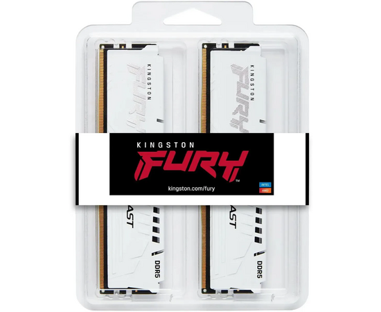  ОЗУ Kingston Fury Beast KF560C30BWEK2-32 DDR5 - 2x 16ГБ 6000МГц, DIMM, White, Ret 
