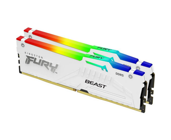  ОЗУ Kingston Fury Beast White RGB KF560C36BWE2AK2-32 32GB 6000Mhz DDR5 CL36 K2 kit 2*16 CL36 