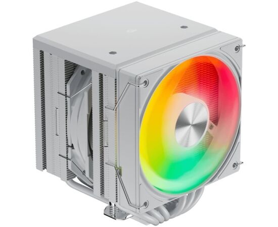  Кулер upHere UE2TC6 White ARGB / 6HPx6mm, 265W TDP, dual tower, 2x120mm ARGB fans, 600-1650RPM, 68 CFM, 25dBA 
