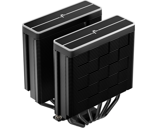  Кулер DEEPCOOL AG620 BK ARGB V2 LGA20XX/1700/1200/115X/AM5/AM4 (TDP 260W, PWM, ARGB Dual Fan 120mm, 6 тепл. трубок, черный) Ret 